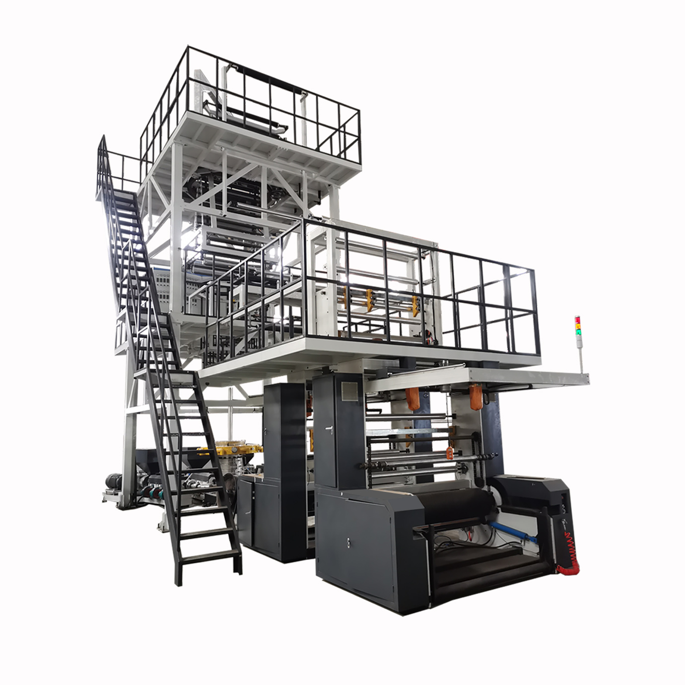 ABC Three-Layer IBC System Co-Extrusion Haul off Film Extruder Film Blowing Machine